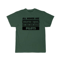 Thumbnail for All Women Are Created Equal Some Become Pilots T-SHIRT THE AV8R