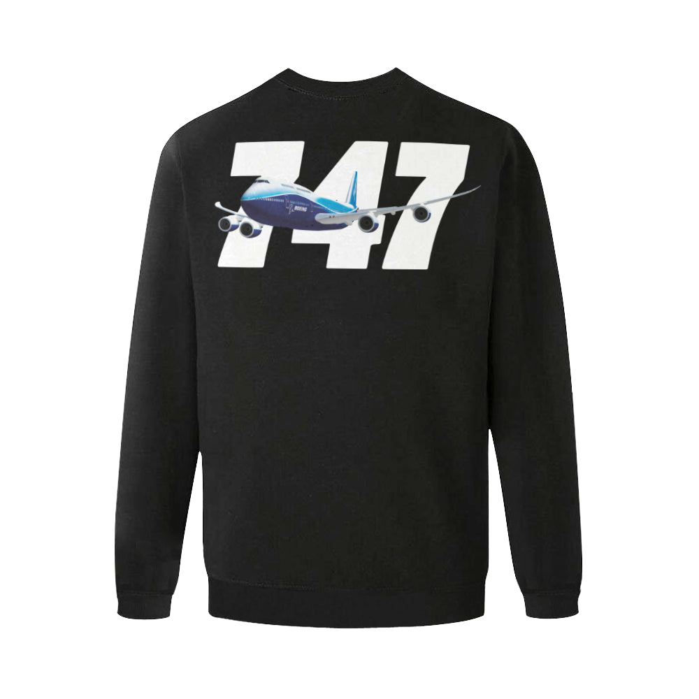 BOEING 747 Men's Oversized Fleece Crew Sweatshirt e-joyer