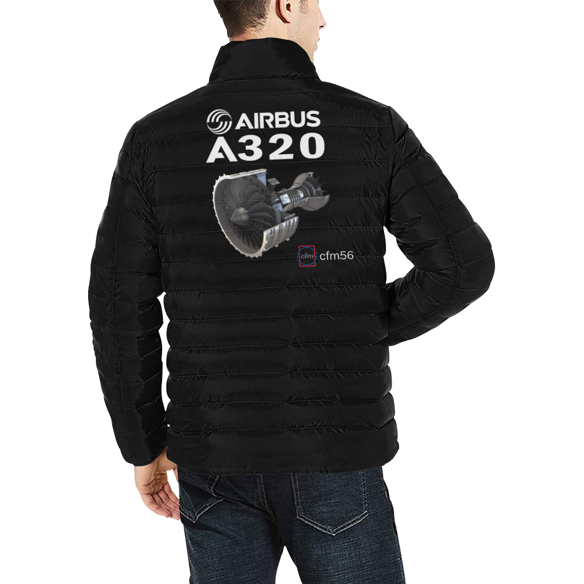 Airbus A320 Men's Stand Collar Padded Jacket e-joyer