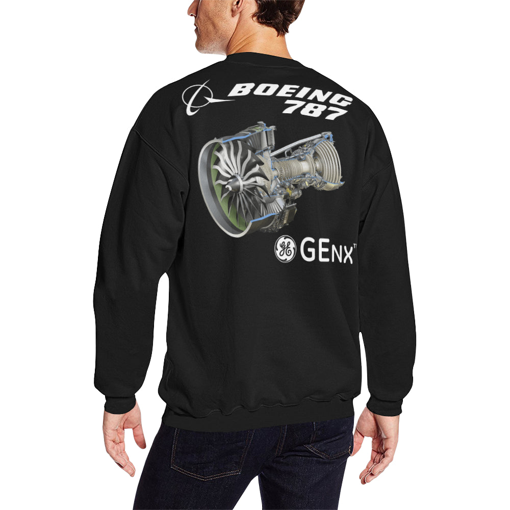 BOEING 787 Men's Oversized Fleece Crew Sweatshirt (Model H18) e-joyer