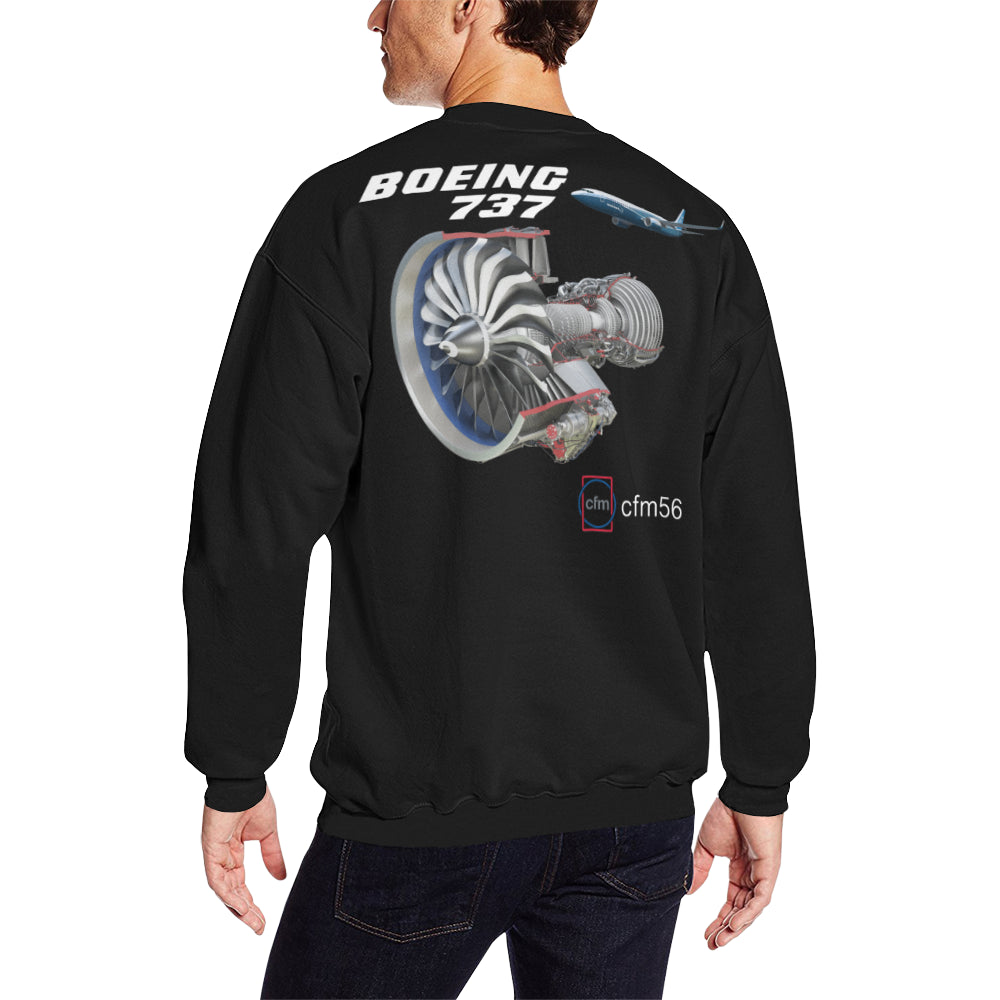 BOEING 737 Men's Oversized Fleece Crew Sweatshirt e-joyer