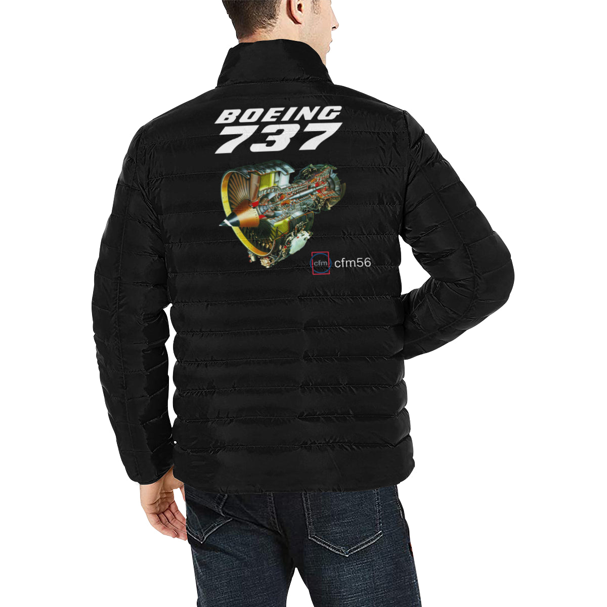 BOEING 737 Men's Stand Collar Padded Jacket e-joyer