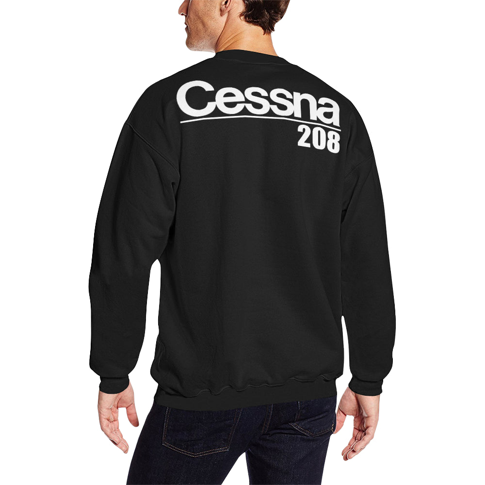 Cessna 208 Men's Oversized Fleece Crew Sweatshirt e-joyer