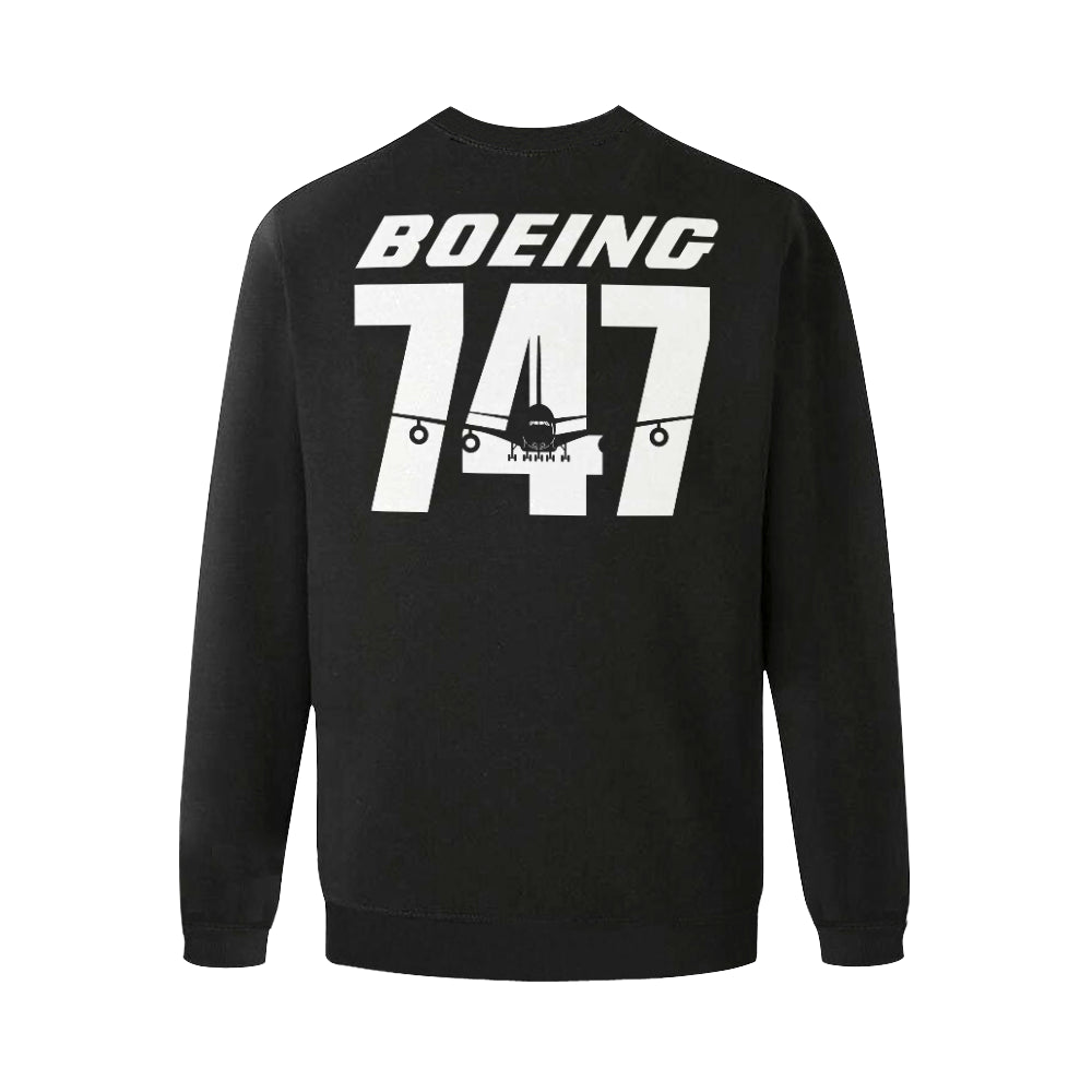 BOEING 747 Men's Oversized Fleece Crew Sweatshirt e-joyer