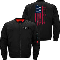 Thumbnail for Patriotic Airplane Aviation Pilot American Flag JACKET THE AV8R