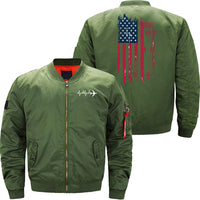 Thumbnail for Patriotic Airplane Aviation Pilot American Flag JACKET THE AV8R