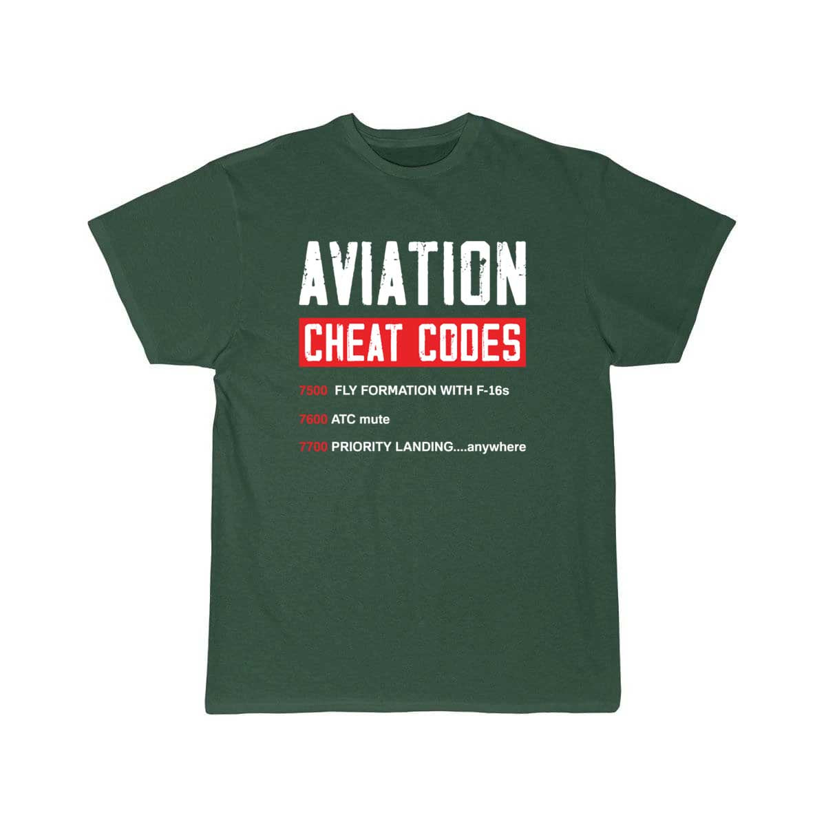 Funny Pilot Airplane Gifts Aviation Cheat Codes T-SHIRT THE AV8R