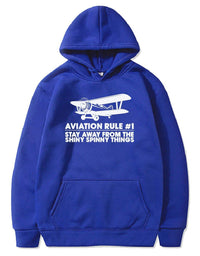 Thumbnail for AVIATION RULE #1 STAY ALWAYS FROM THE SHINY SPINNY THINGS PULLOVER THE AV8R