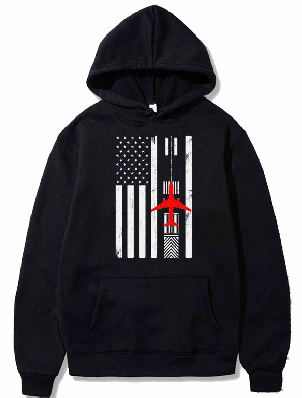 Airplane Runway American Flag Patriotic Pilot PULLOVER THE AV8R