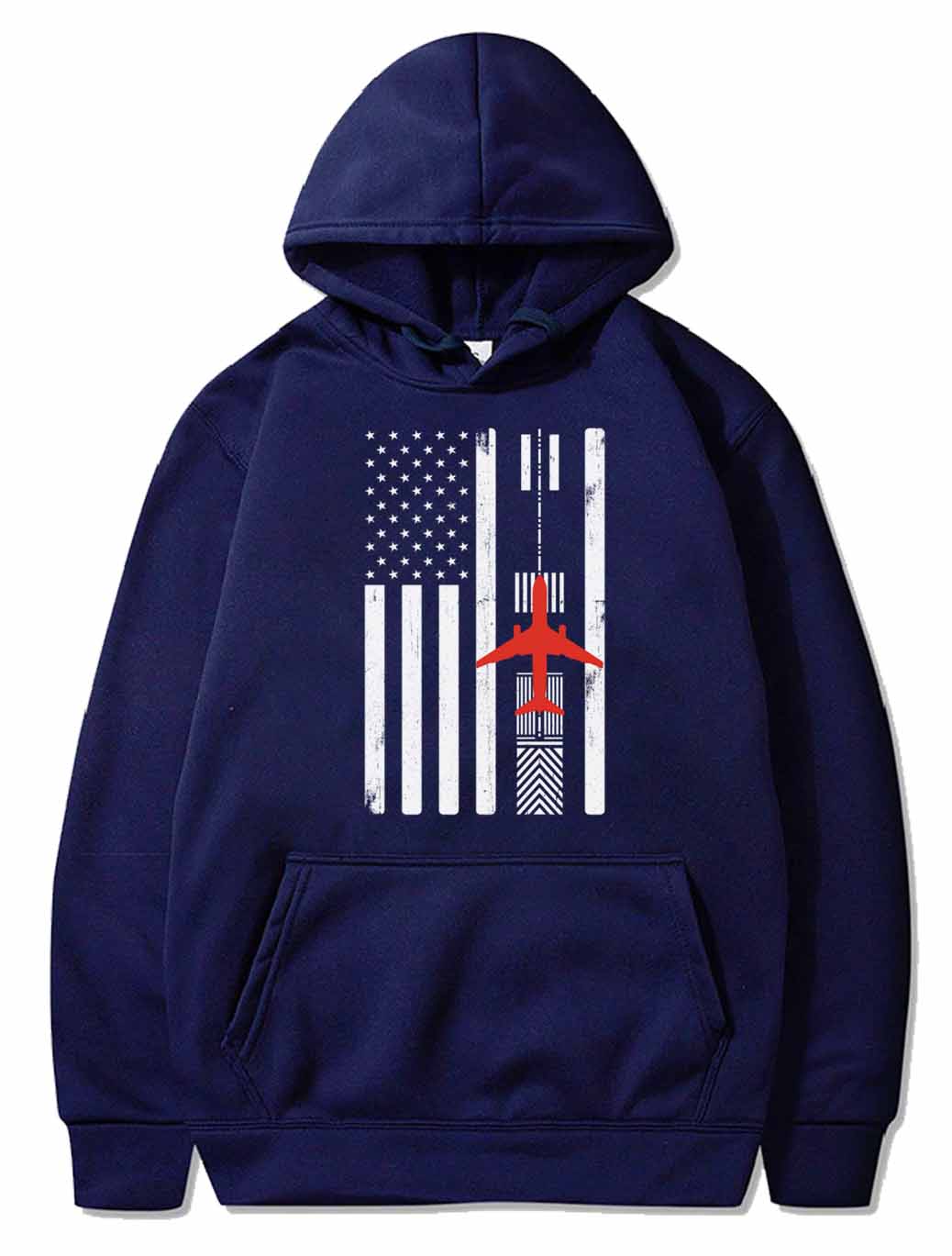 Airplane Runway American Flag Patriotic Pilot PULLOVER THE AV8R