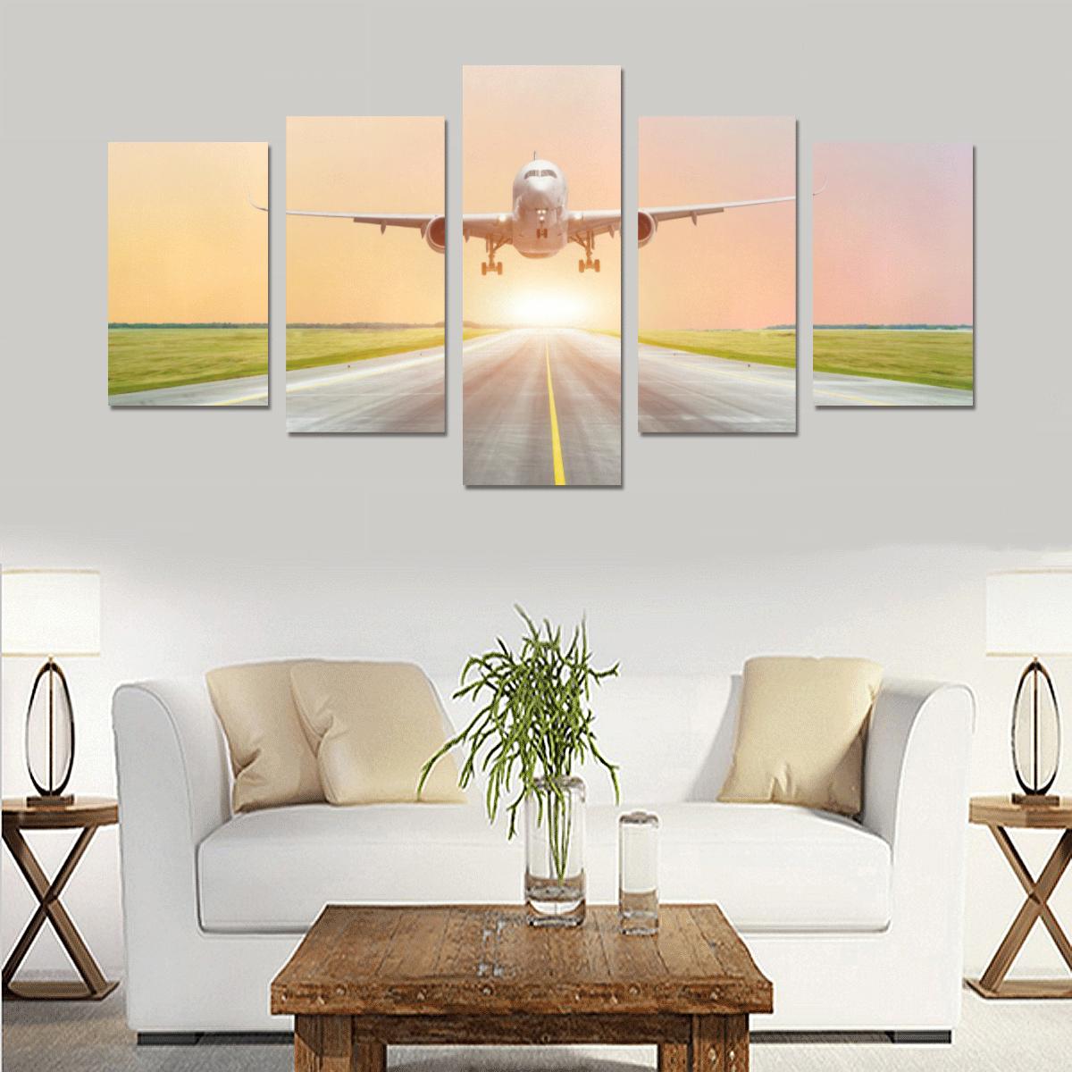 LARGE PASSENGER PLANE TAKE OFF FROM THE RUNWAY BEF CANVAS PRINT SETS C (NO FRAME) THE AV8R