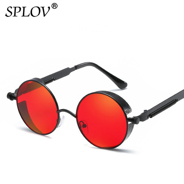 Retro Round Steam Punk Sunglasses Men Women Brand Designer Small Circle Sun Glasses AV8R