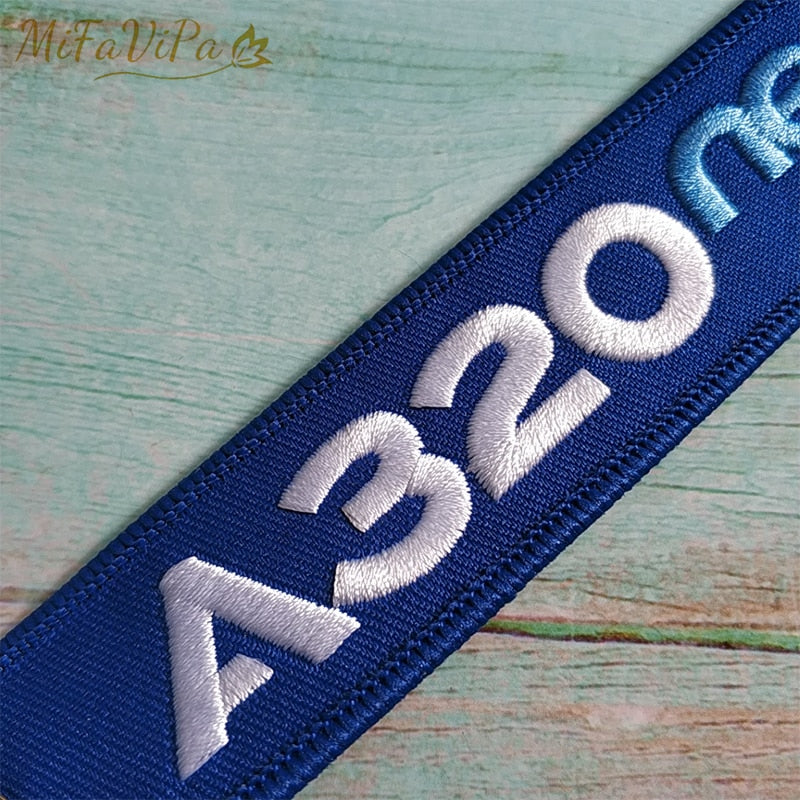 AIRBUSA320 NEO   Embroidery Key Chains THE AVIATOR