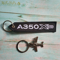 Thumbnail for AIRBUS A350 Embroidery  Key Chains THE AVIATOR