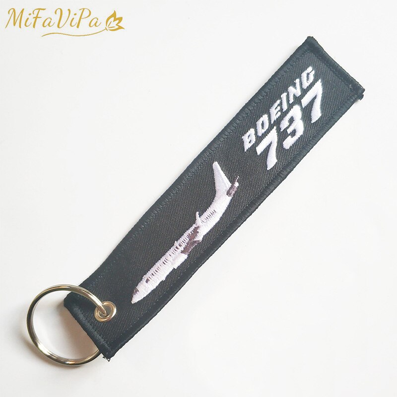 Boeing 737 Embroidery Key Chains THE AVIATOR