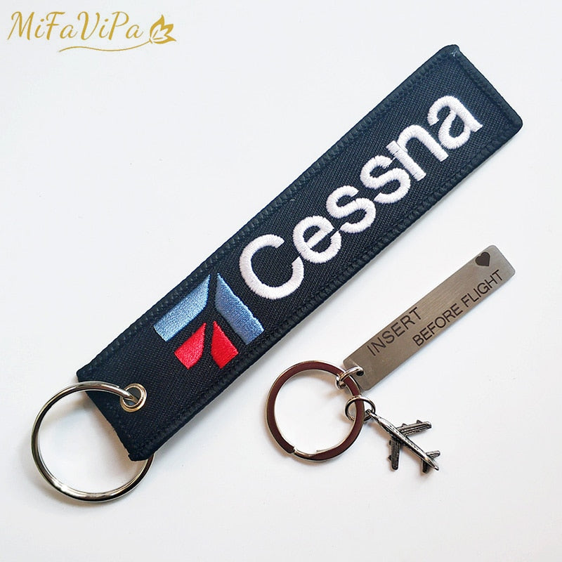 Cessna Embroidery Key Chain THE AVIATOR