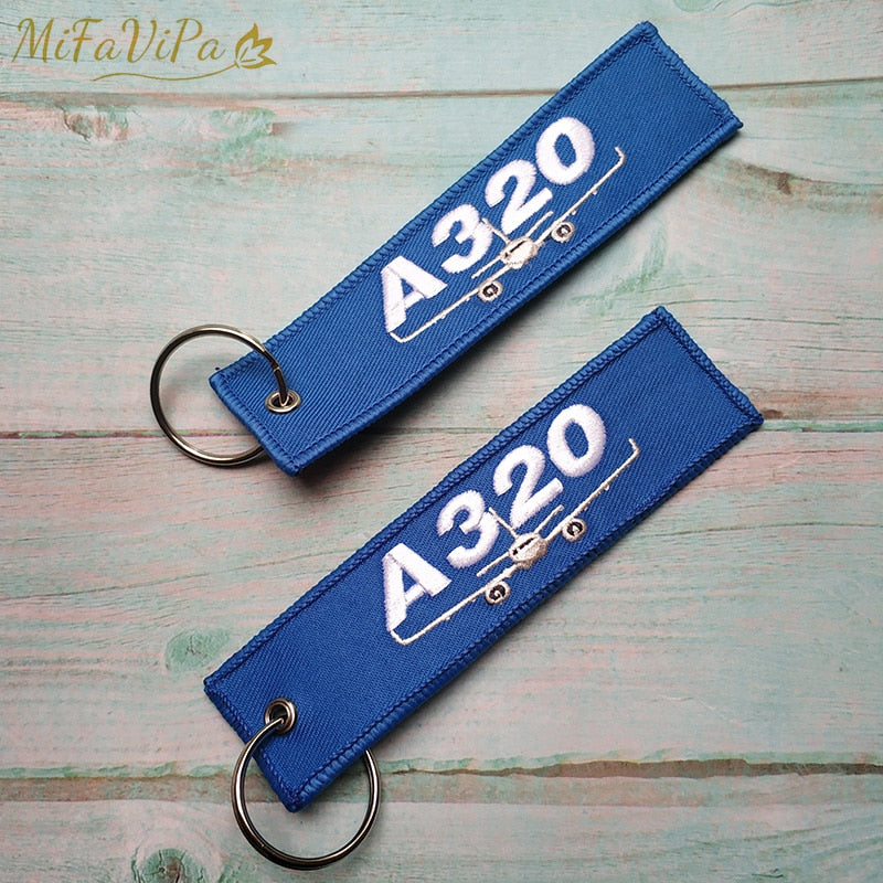 Airbus A320 Embroidery  Key Chain THE AVIATOR