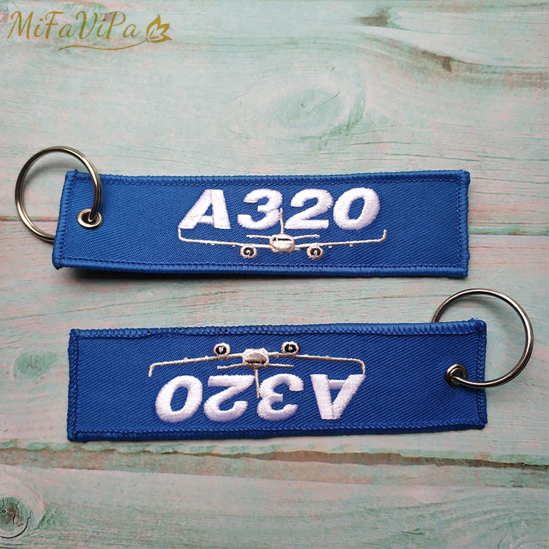 Airbus A320 Embroidery  Key Chain THE AVIATOR