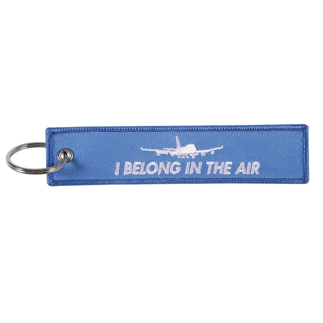 I BELONG IN THE AIR Embroidery Key Ring Chain THE AVIATOR