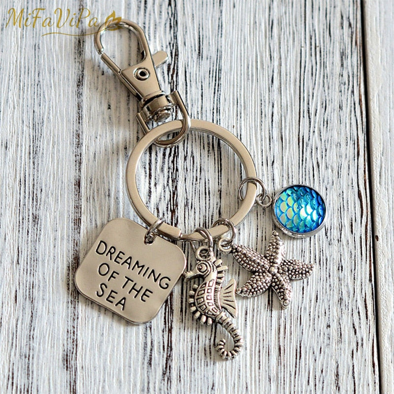 Seahorse with  Mermaid Keychain for Woman THE AVIATOR