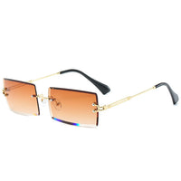 Thumbnail for Trendy Rimless Rectangle Sunglasses New Cut Design Luxury Square Glasses AV8R