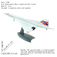 Thumbnail for French Concorde Airplane Model Plane Model Aircraft Diecast Metal 1/200 Scale Planes AV8R