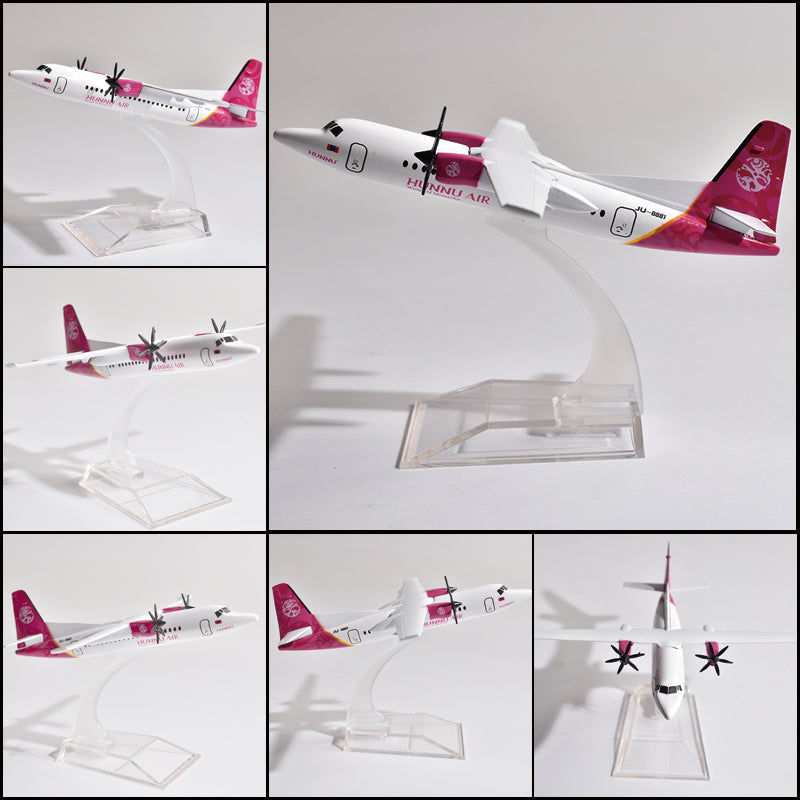 Hunnu Air Fokker F50 Plane Model Airplane ERJ145 Aircraft Model Diecast Metal 1:400 Scale Planes AV8R