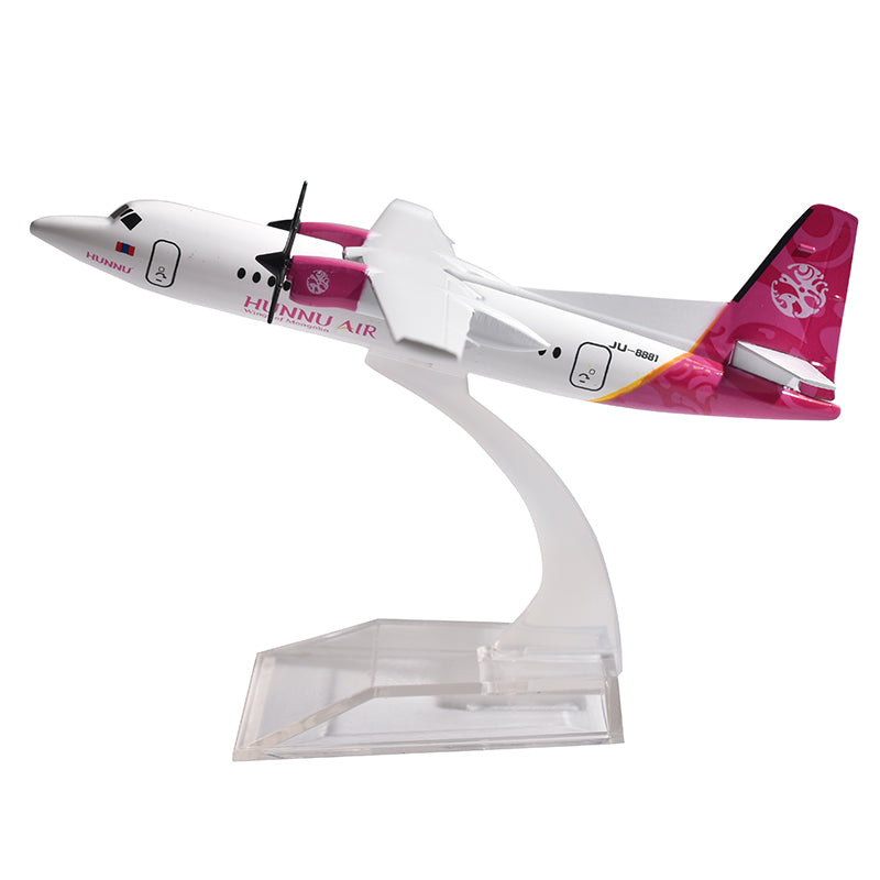 Hunnu Air Fokker F50 Plane Model Airplane ERJ145 Aircraft Model Diecast Metal 1:400 Scale Planes AV8R