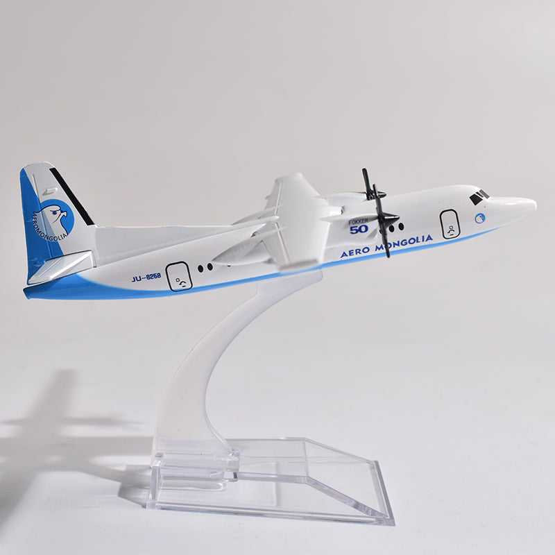 Hunnu Air Fokker F50 Plane Model Airplane ERJ145 Aircraft Model Diecast Metal 1:400 Scale Planes AV8R