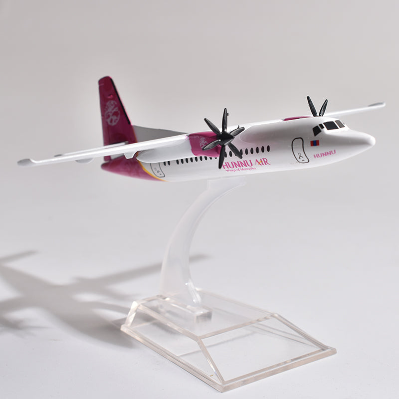 Hunnu Air Fokker F50 Plane Model Airplane ERJ145 Aircraft Model Diecast Metal 1:400 Scale Planes AV8R