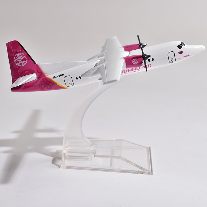 Hunnu Air Fokker F50 Plane Model Airplane ERJ145 Aircraft Model Diecast Metal 1:400 Scale Planes AV8R