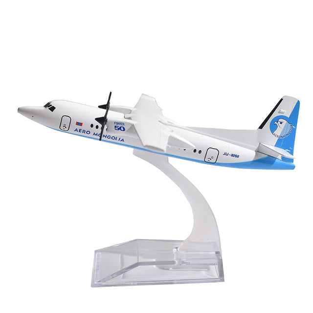 Hunnu Air Fokker F50 Plane Model Airplane ERJ145 Aircraft Model Diecast Metal 1:400 Scale Planes AV8R