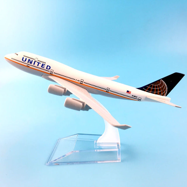 American Air United Airlines Boeing 747 B747 400 Airways 16cm Alloy Metal Plane Model Aircraft Airplane AV8R