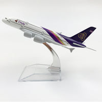 Thumbnail for THAI AIRLINES AEROPLANE MODEL AIRBUS A380 AIRPLANE 16CM METAL ALLOY DIECAST 1:400 AIRPLANE AV8R